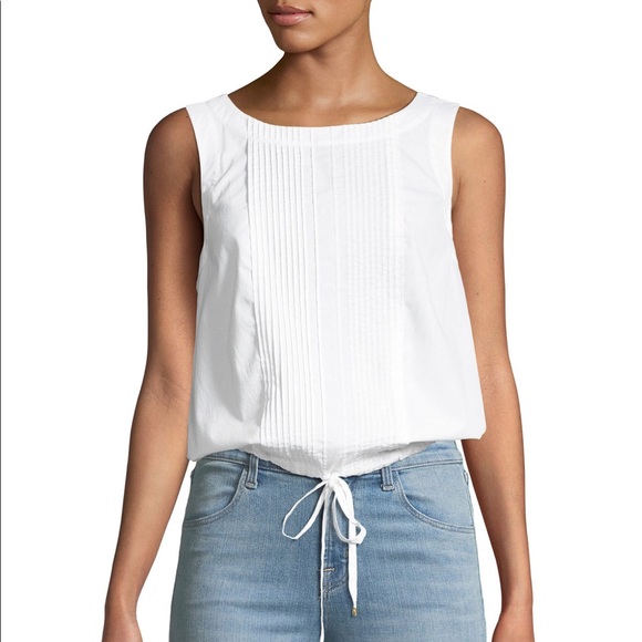 Trina Turk Tops - NWT Trina Turk Whittier Pleated Poplin Tie-Hem Top Cotton 100%, M